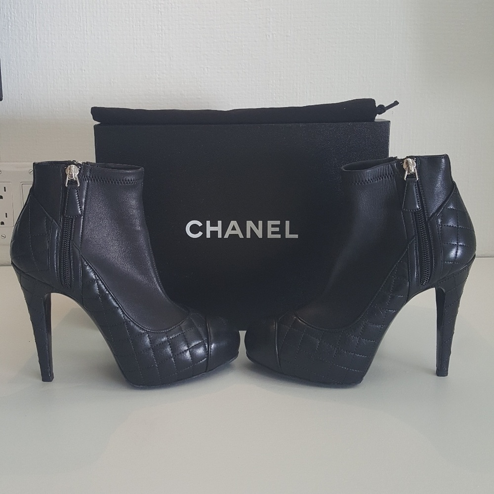 CHANEL Lambskin Ankle Bootie